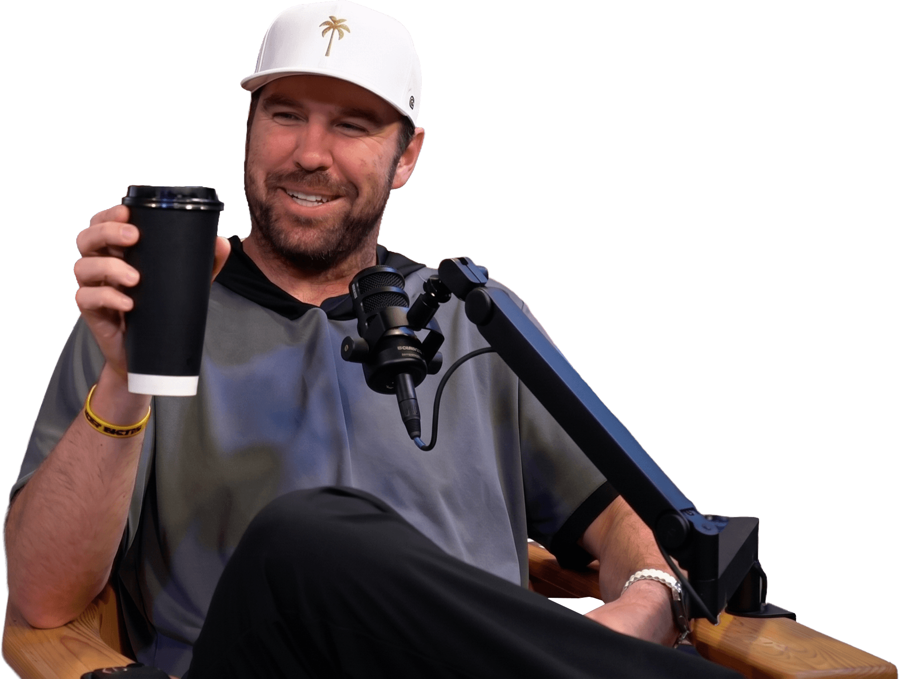 Tommy Gallarda sitting in podcast set